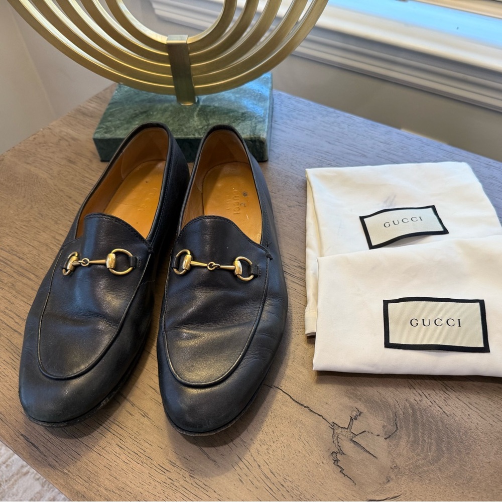 Gucci women’s  Black Leather Loafers
